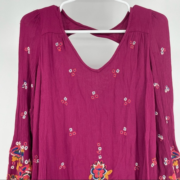 FREE PEOPLE OXFORD BABY DOLL FLORAL EMBROIDERED DRESS EXTRA SMALL - Picture 5 of 12